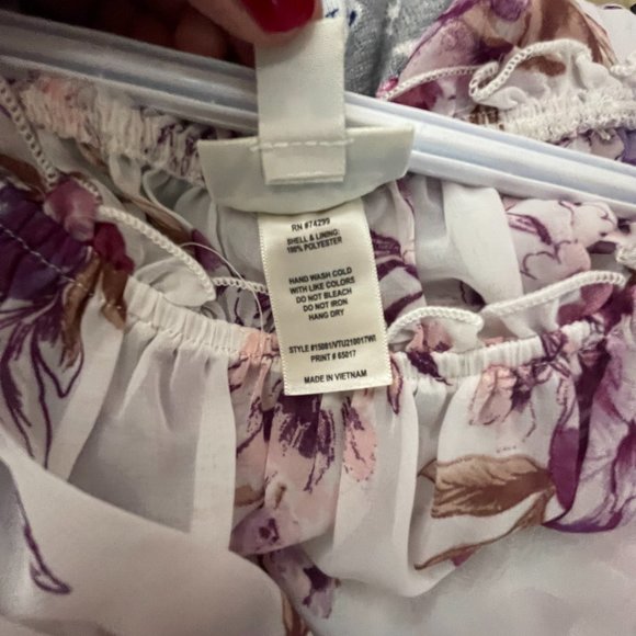 ENFOCUS STUDIO Long Ruffles Dress Purple, White & Brown, Size US 14 - Picture 2 of 3